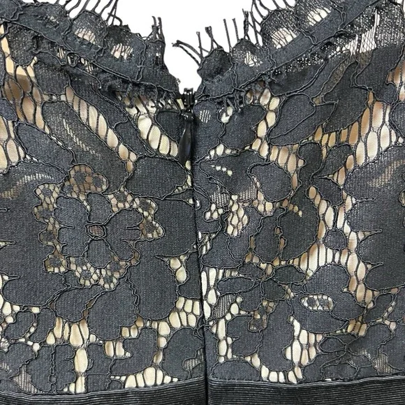 Eliza J Dress‎ Women 8P Black Floral Lace Sleeveless Boat Neck Little Black Chic - Picture 7 of 14